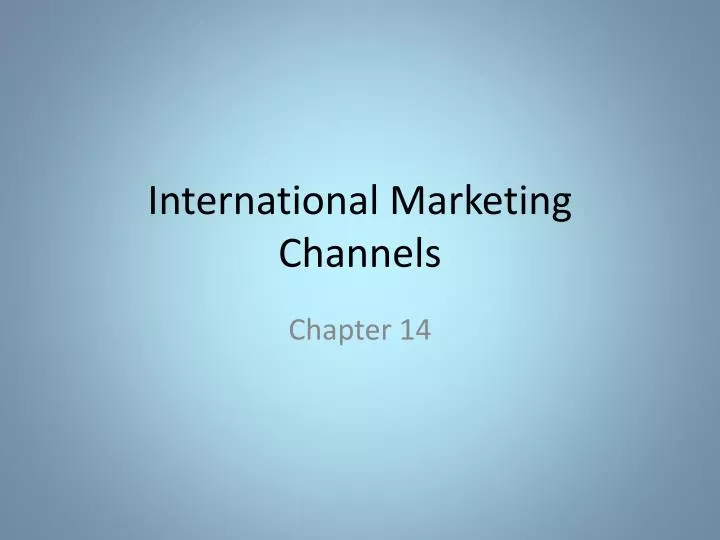 international marketing channels