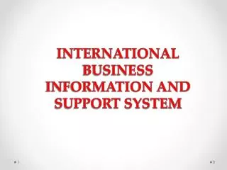 INTERNATIONAL BUSINESS INFORMATION AND SUPPORT SYSTEM