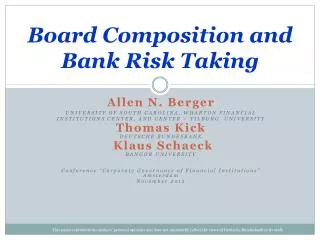 Board Composition and Bank Risk Taking