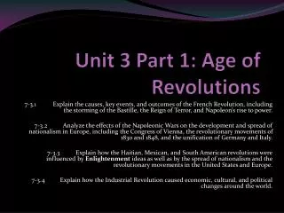 Unit 3 Part 1: Age of Revolutions