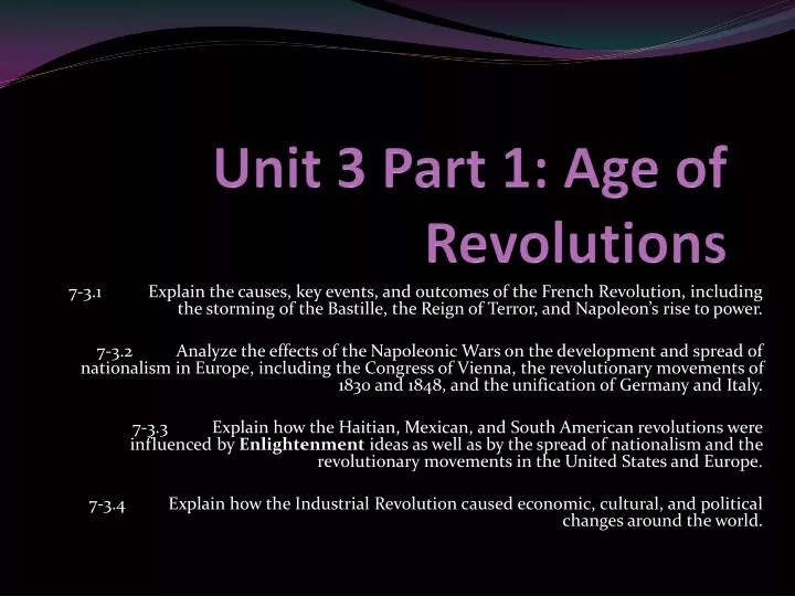 unit 3 part 1 age of revolutions