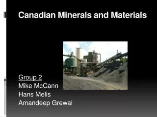 Canadian Minerals and Materials