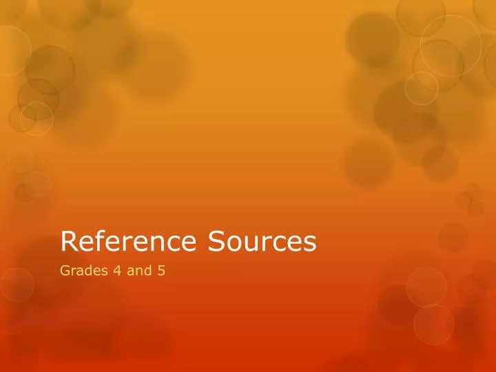 reference sources