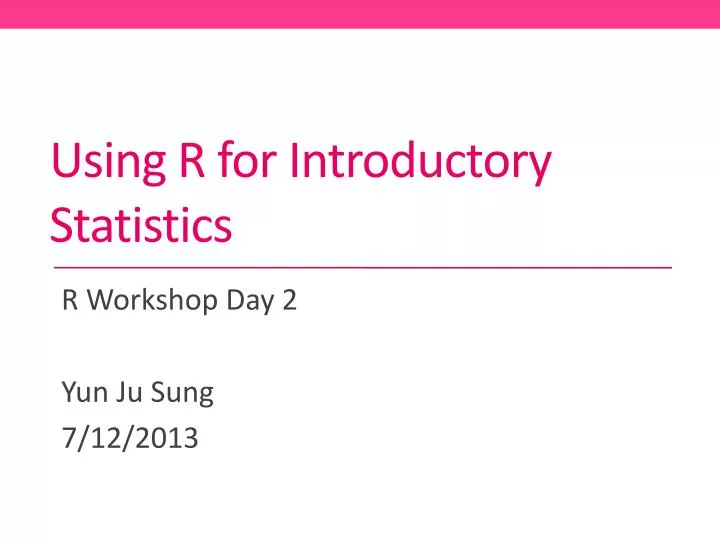 using r for introductory statistics