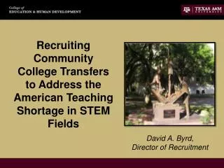 Recruiting Community College Transfers to Address the American Teaching Shortage in STEM Fields