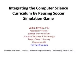 Integrating the Computer Science Curriculum by Reusing Soccer Simulation Game
