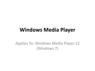 Windows Media Player