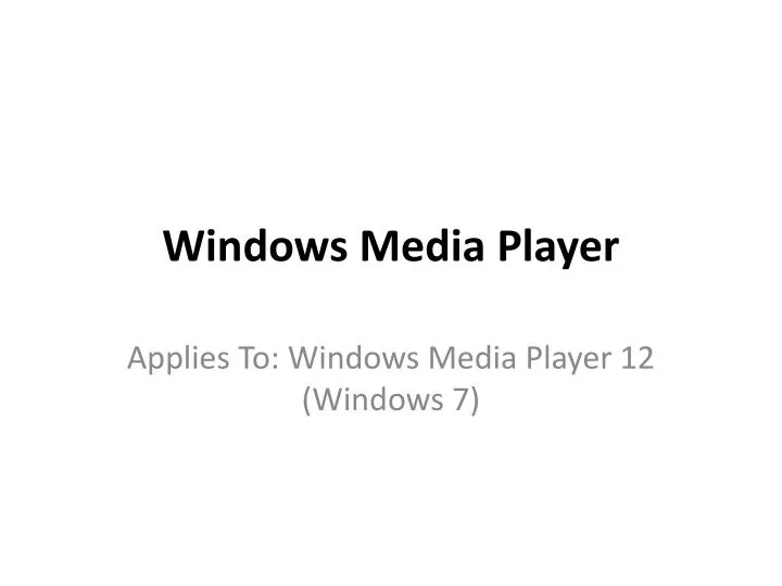 windows media player