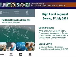 High Level Segment Geneva, 1 st July 2013
