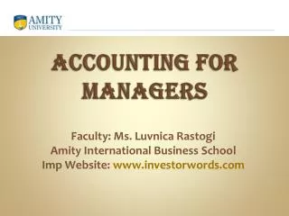 Accounting for managers