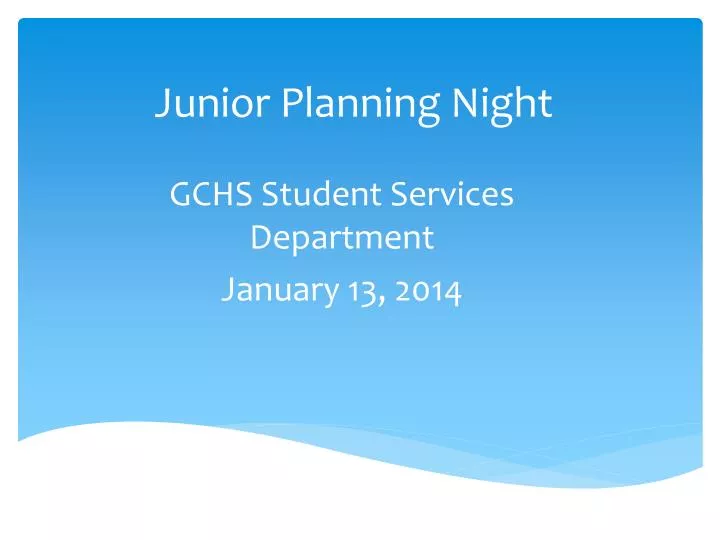 junior planning night