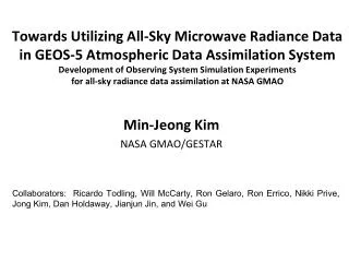 Min-Jeong Kim NASA GMAO/GESTAR