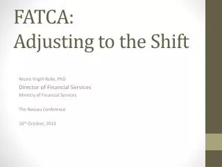 FATCA: Adjusting to the Shift