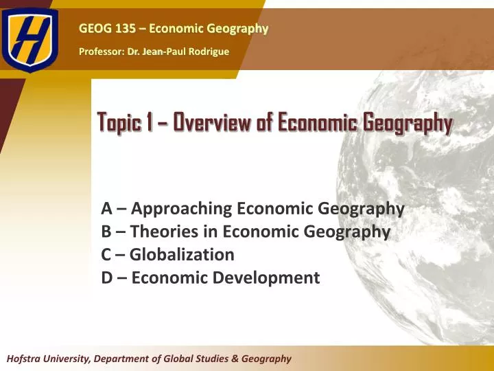 topic 1 overview of economic geography