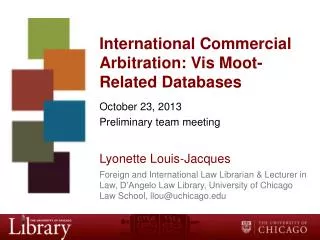 International Commercial Arbitration: Vis Moot-Related Databases