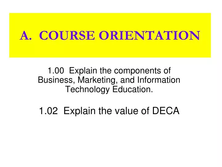 a course orientation