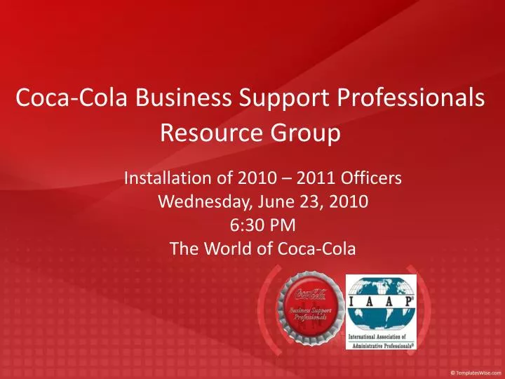 coca cola business support professionals resource group