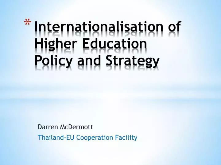 internationalisation of higher education policy and strategy