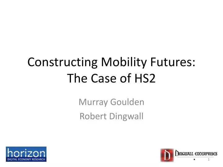 constructing mobility futures the case of hs2