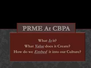 PRME At CBPA