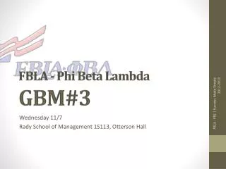 FBLA - Phi Beta Lambda GBM#3