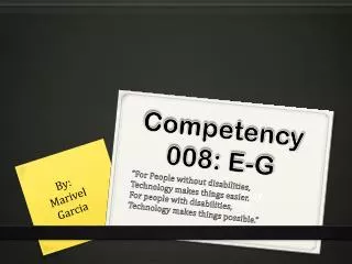 Competency 008: E-G
