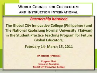 World Council for Curriculum and Instruction International