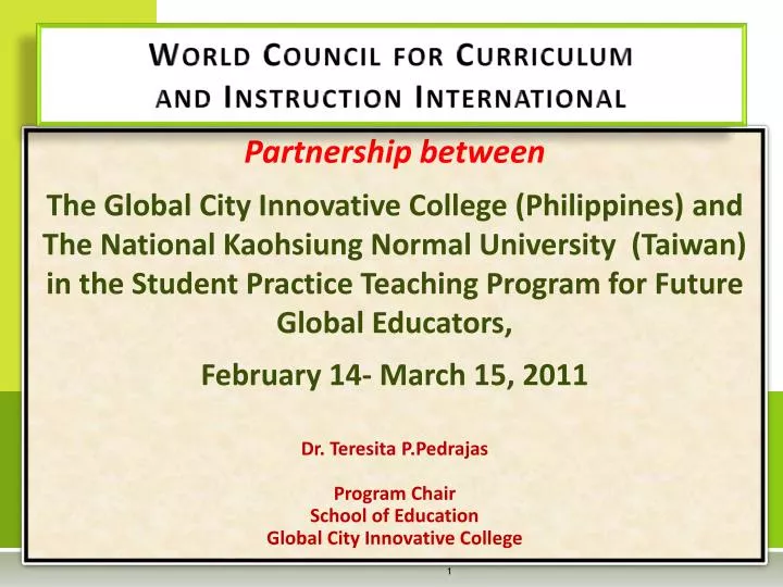 world council for curriculum and instruction international