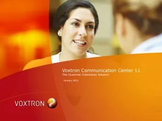 Voxtron Communication Center 11 The Customer Interaction Solution