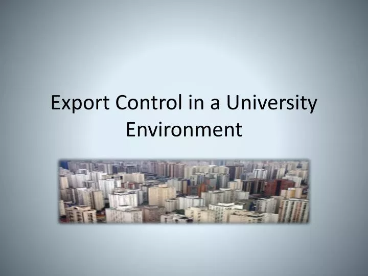 export control in a university environment