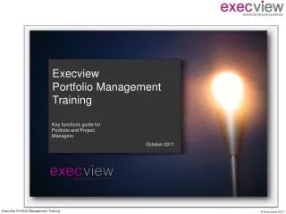 Execview Portfolio Management Training