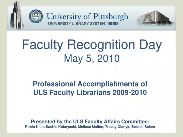 faculty recognition day may 5 2010