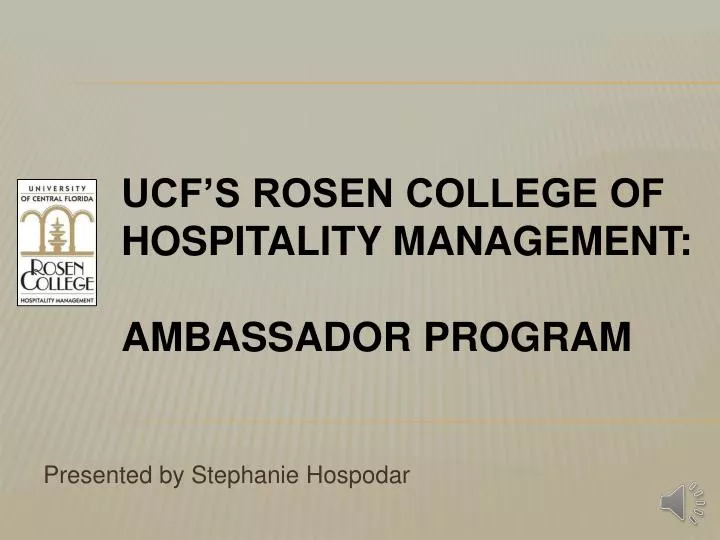 ucf s rosen college of hospitality management ambassador program
