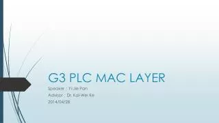 G3 PLC MAC LAYER