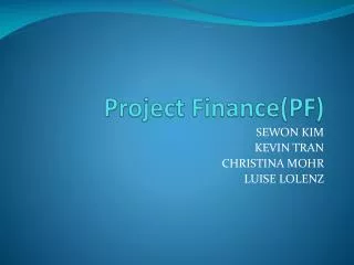 Project Finance(PF)