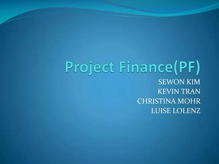 project finance pf