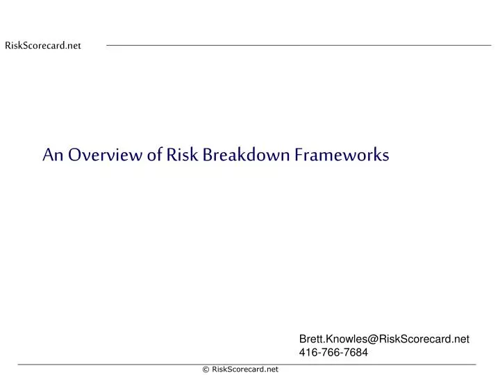 an overview of risk breakdown frameworks