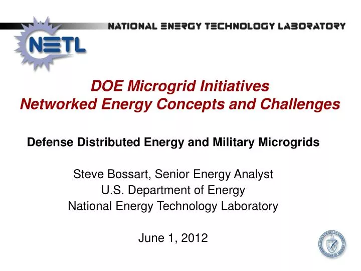 doe microgrid initiatives networked energy concepts and challenges