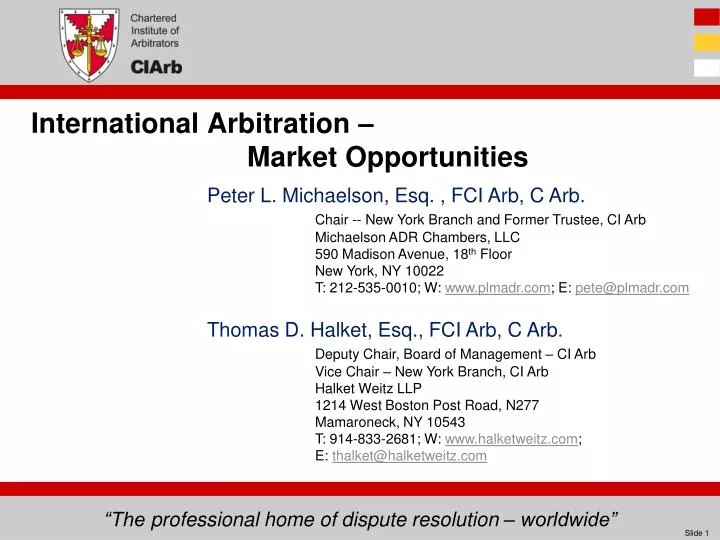international arbitration market opportunities