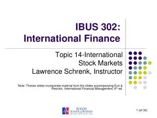 IBUS 302: International Finance
