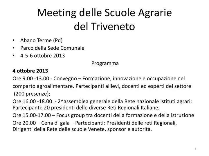 meeting delle scuole agrarie del triveneto