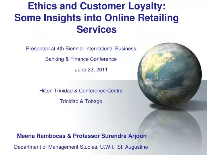 ethics and customer loyalty some insights into online retailing services
