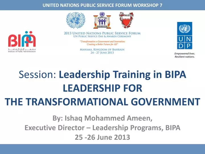 session leadership training in bipa leadership for the transformational government