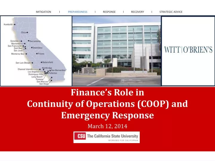 finance s role in continuity of operations coop and emergency response