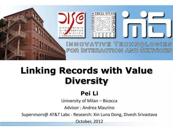 linking records with value diversity