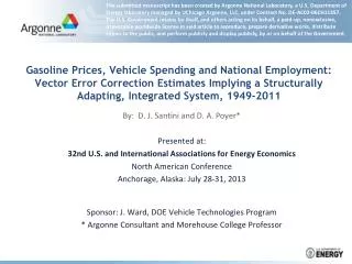 Gasoline Prices, Vehicle Spending and National Employment: Vector Error Correction Estimates Implying a Structurally Ad
