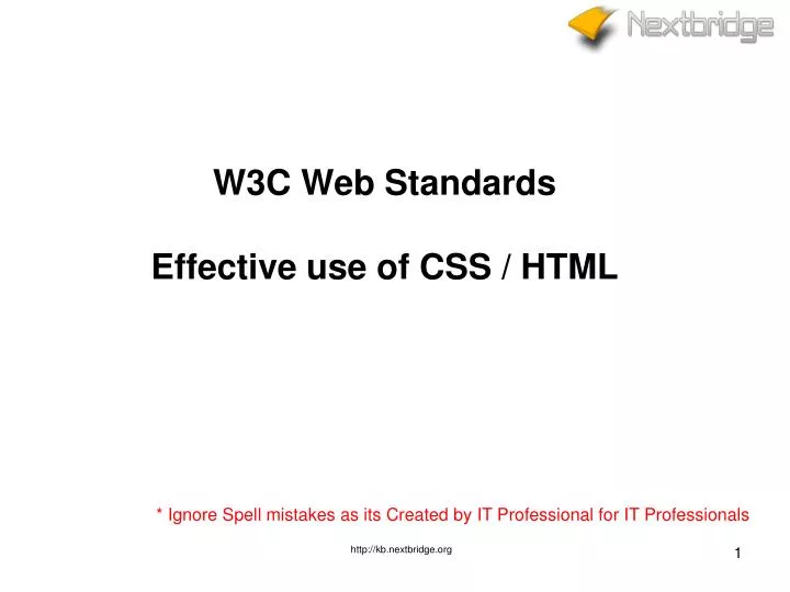 w3c web standards effective use of css html
