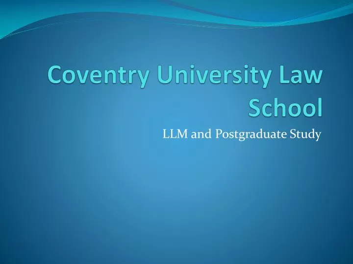 coventry university law school