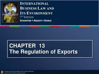 CHAPTER 13 The Regulation of Exports