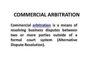 COMMERCIAL ARBITRATION